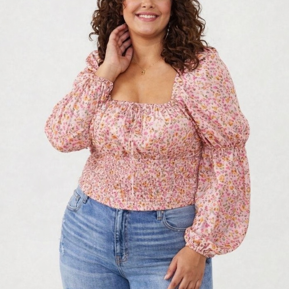 ARULA Pink Floral Blouse